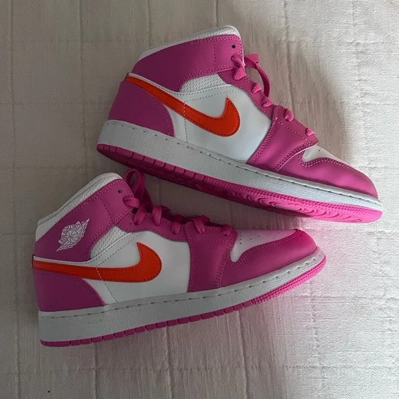 Nike Air Jordan 1 Mid Pinksicle Safety Orange Pink DX3240-681 size us 6.5 - Picture 1 of 9